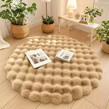Round Bubble-Texture Rug – High, Soft Pile Underfoot