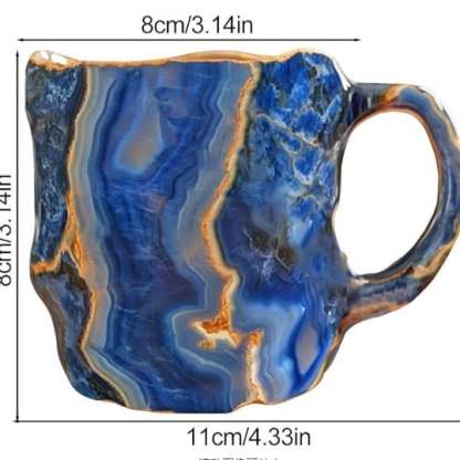 Kaffeetasse in Kristalloptik – handgefertigt, in sieben Steinfarben – Bild 7