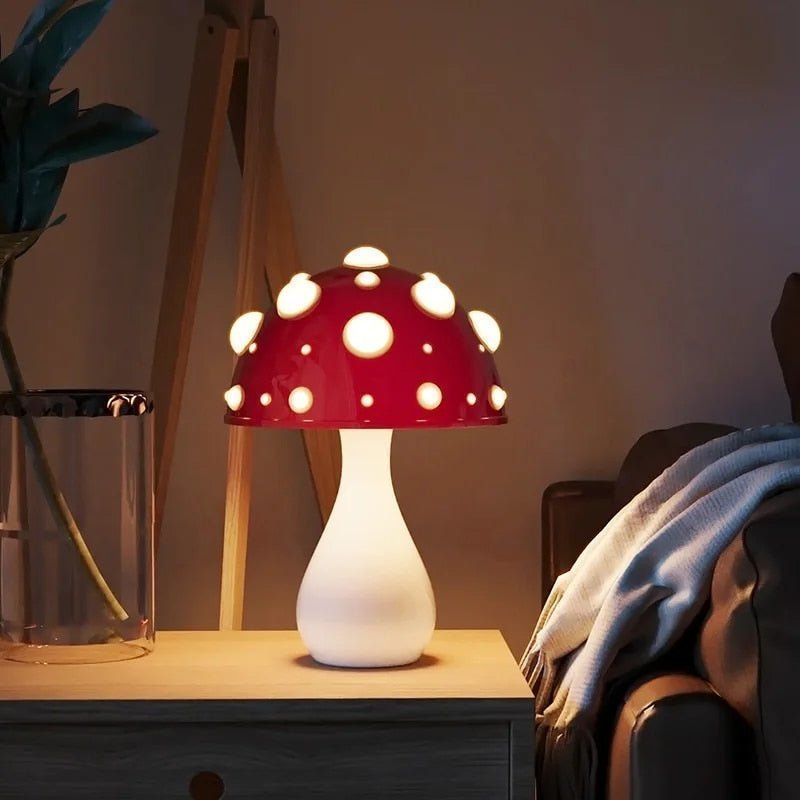 Pilzlampe mit Aluminiumschirm – klein mit Akku, groß am Netz – Bild 5