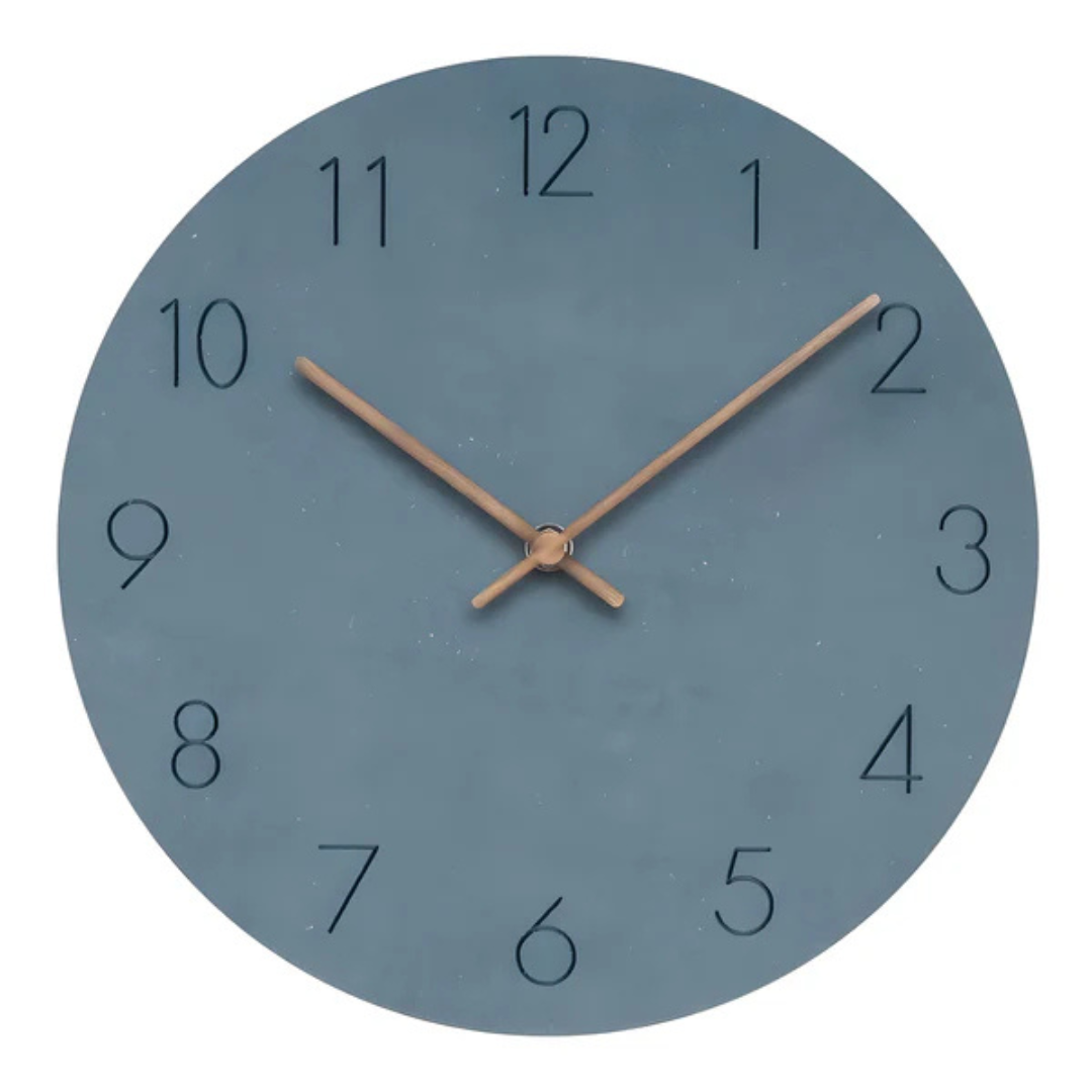 Wanduhr mit Holzzeigern – Zifferblatt ohne Zahlen – Bild 8