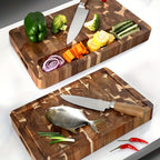 Acacia End-Grain Cutting Board – The Blade Slips Between the Fibers – Image 3