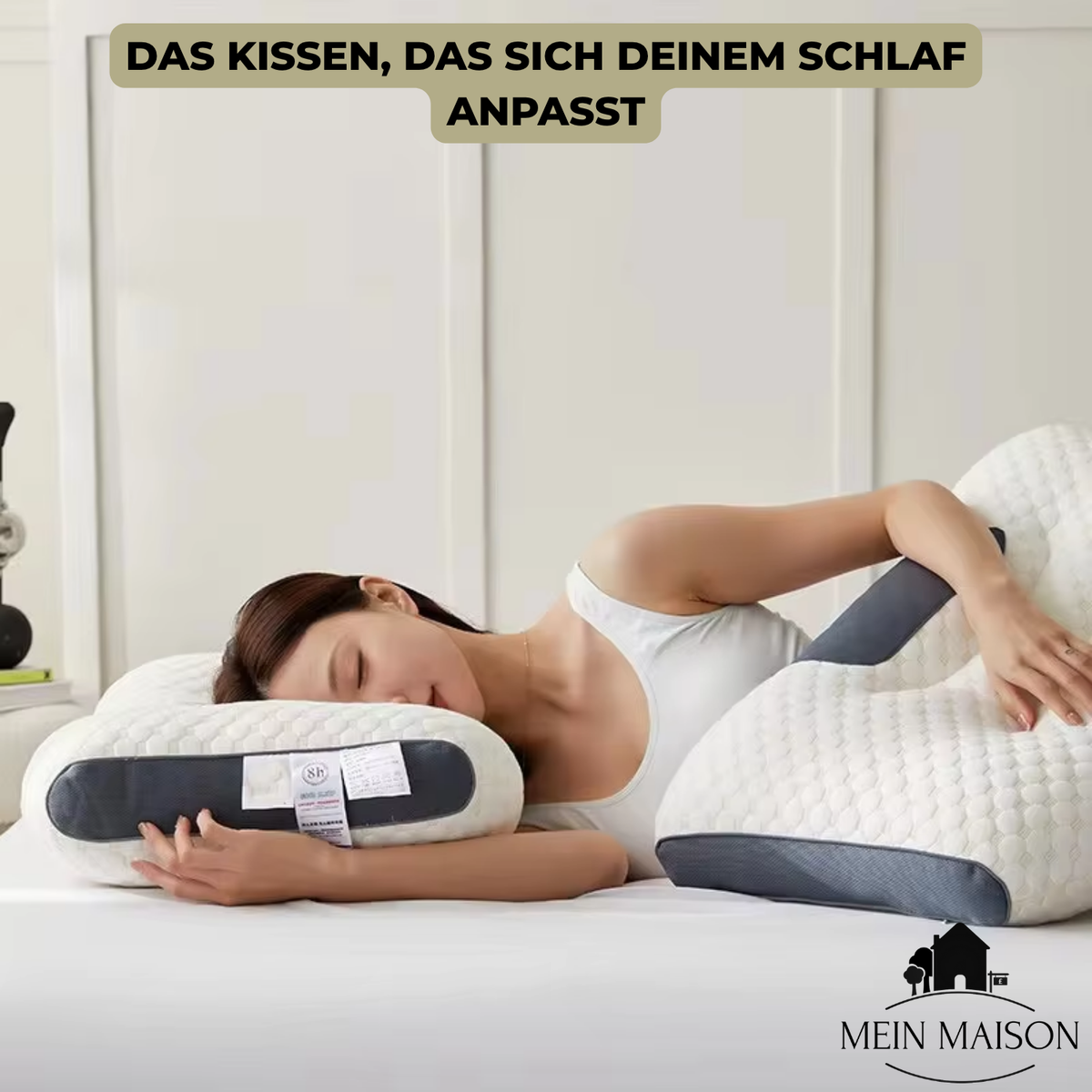 Nackenkissen mit geschwungener Kontur – atmungsaktives Strickgewebe – Bild 3