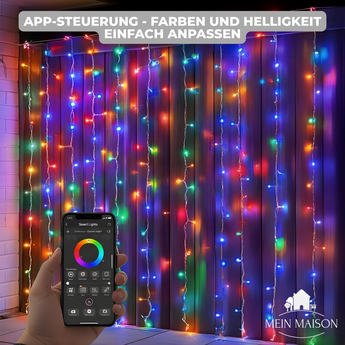 Lichtervorhang auf biegsamem Draht – für Fenster und Wand – Bild 2