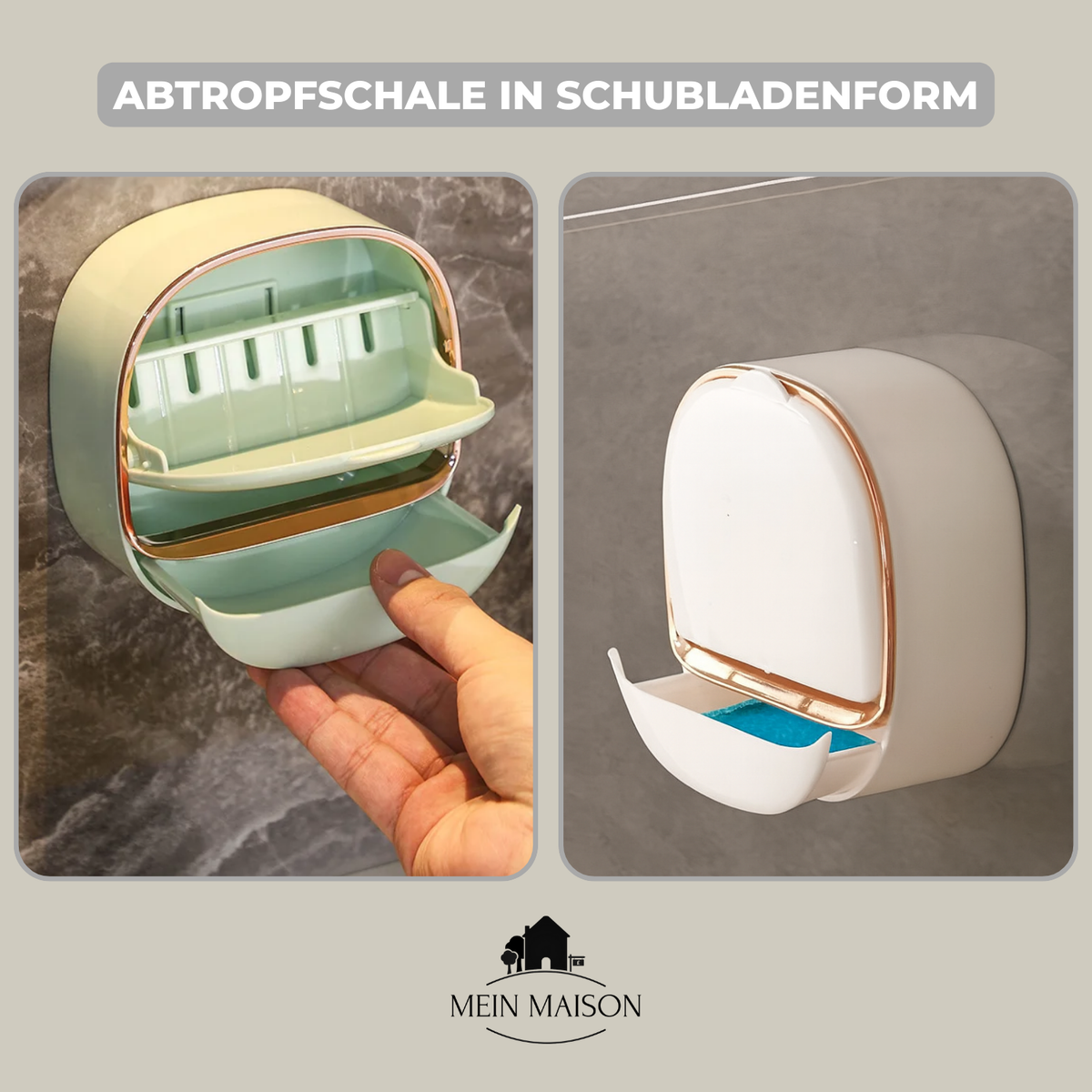 Seifenbox für die Wand – mit Deckel und Abtropfschale – Bild 2