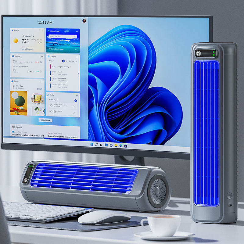 Blattloser Ventilator mit Akku – an die Wand oder auf den Tisch – Bild 1