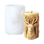 3D Christmas Candle Mold in Silicone