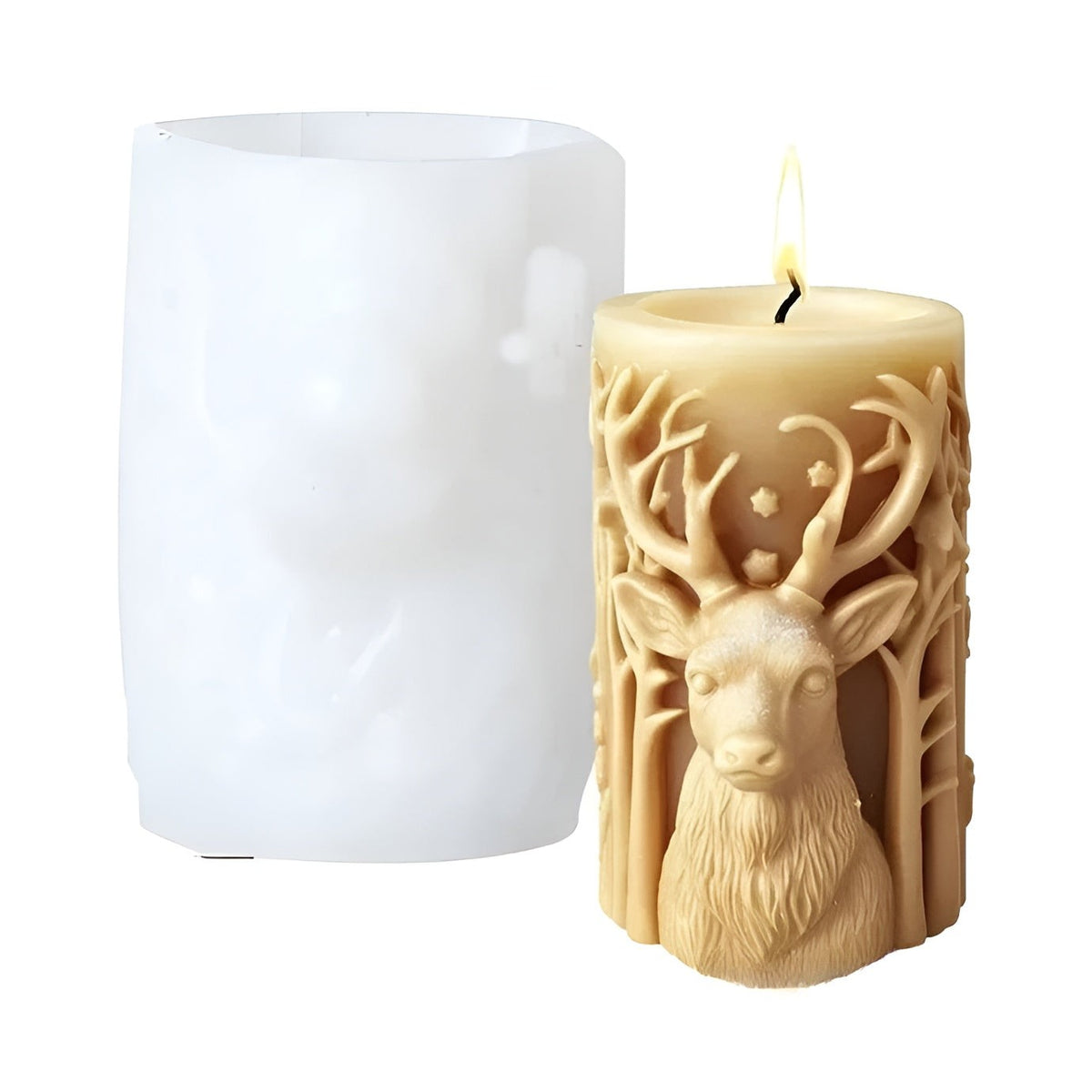 3D Christmas Candle Mold in Silicone