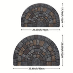 Half-Round Mosaic Door Mat in Woven Polyester – Stone Look That Won't Wear Off – Image 7