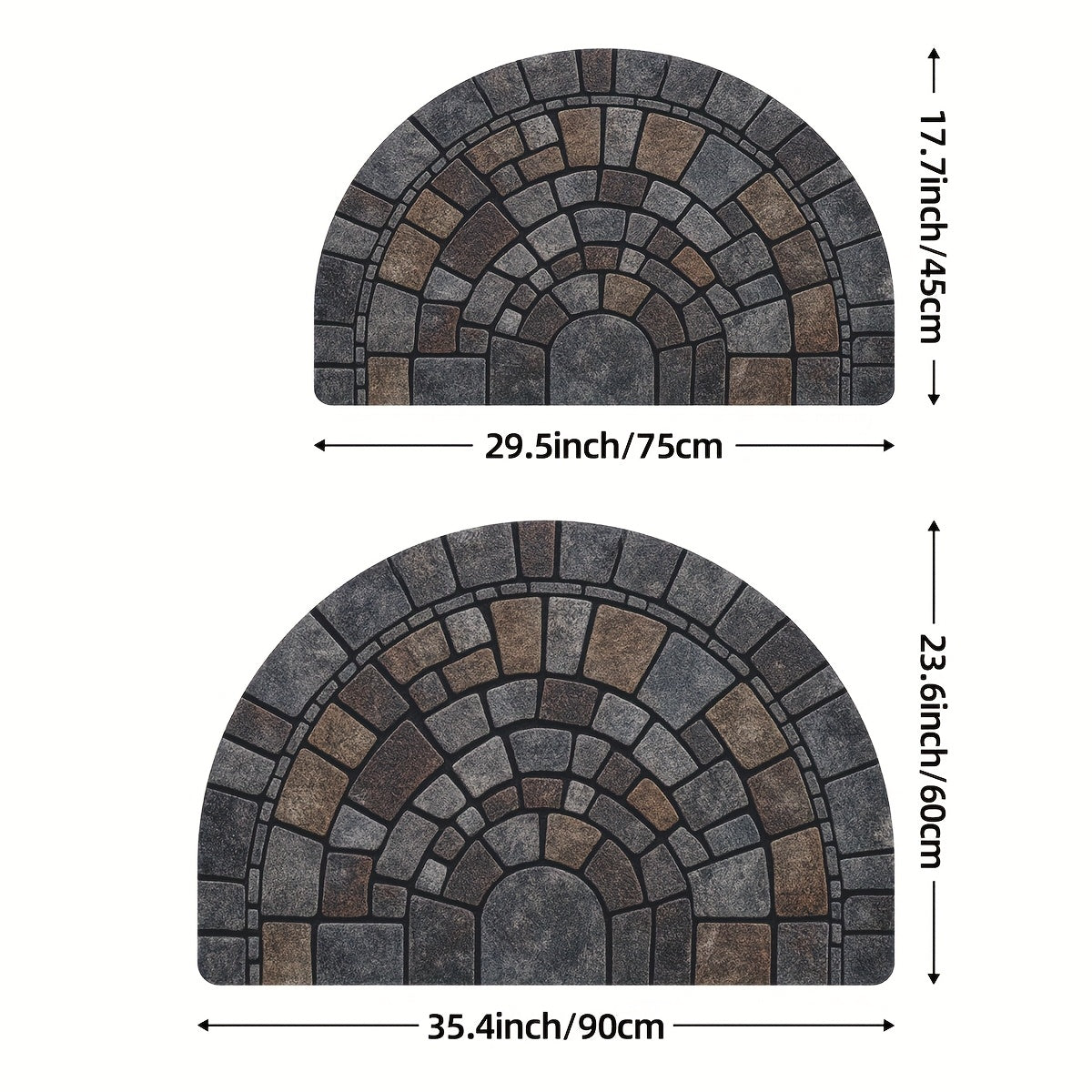 Halbrunde Fußmatte mit Mosaikmuster – aus Polyester gewebt – Bild 7