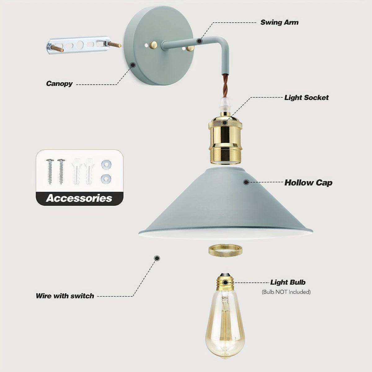 Wandleuchten im Doppelpack – Metall im Industriestil – Bild 8