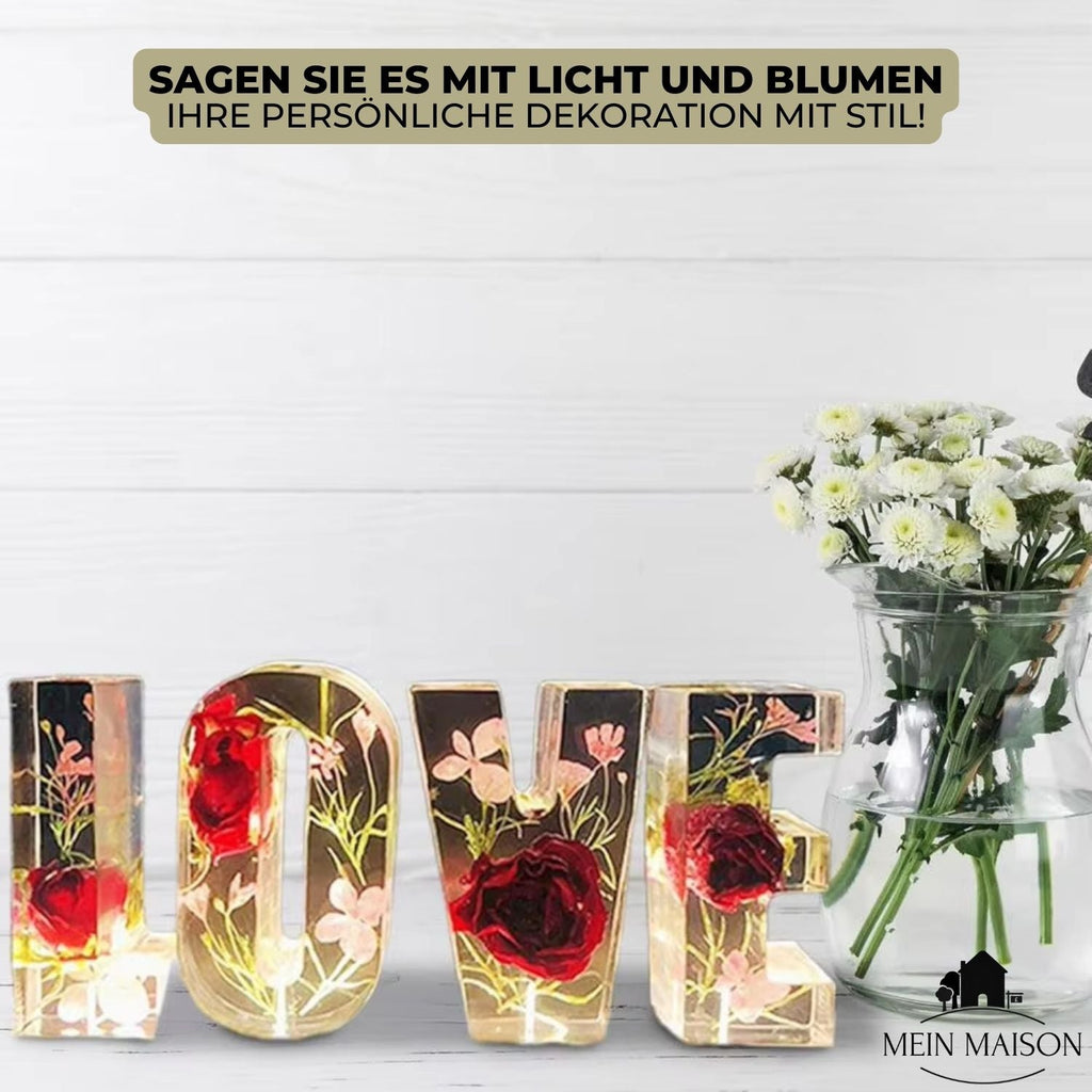 Leuchtbuchstabe aus Gießharz mit Trockenblumen – frei wählbar – Bild 6