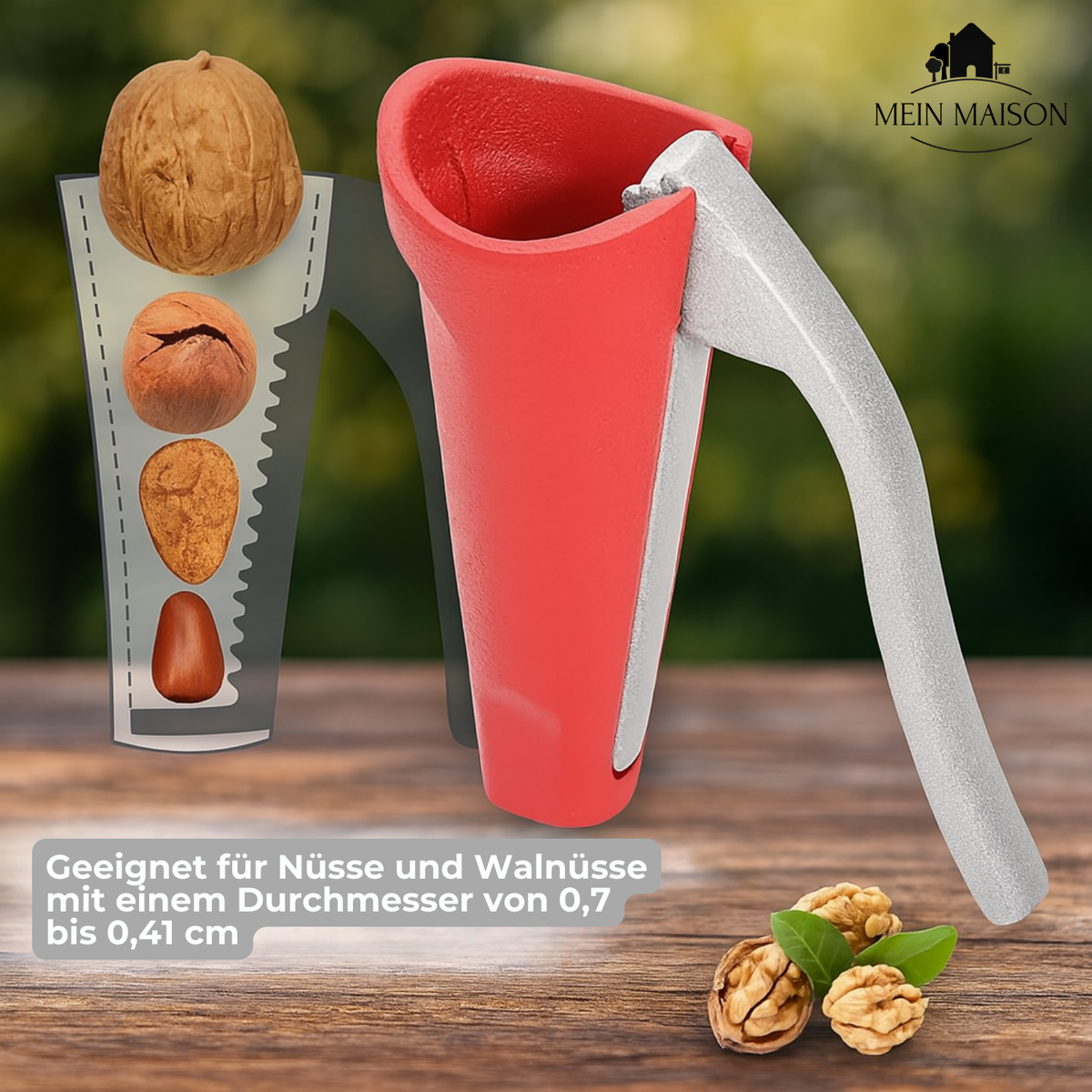 Hebel-Nussknacker aus Aluminium – knackt die Schale, nicht den Kern – Bild 3