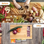 Bamboo Cutting Board with Four Drawers – Chop, Grate and Collect in One Place – Image 7