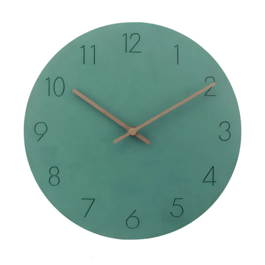 Wanduhr mit Holzzeigern – Zifferblatt ohne Zahlen – Bild 4