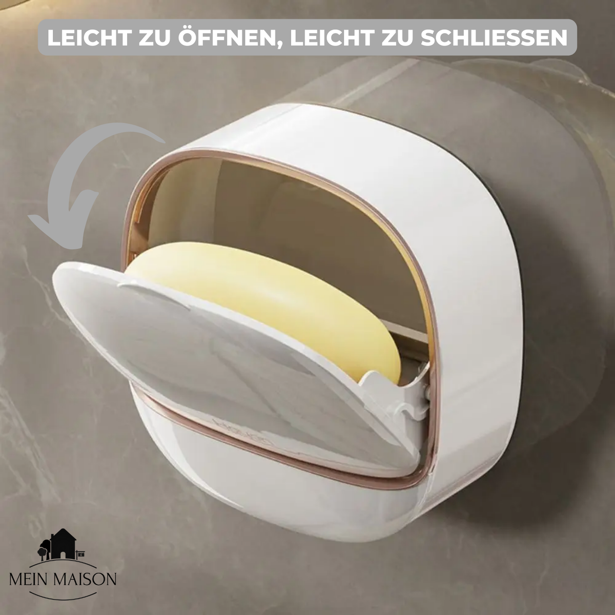 Seifenbox für die Wand – mit Deckel und Abtropfschale – Bild 9
