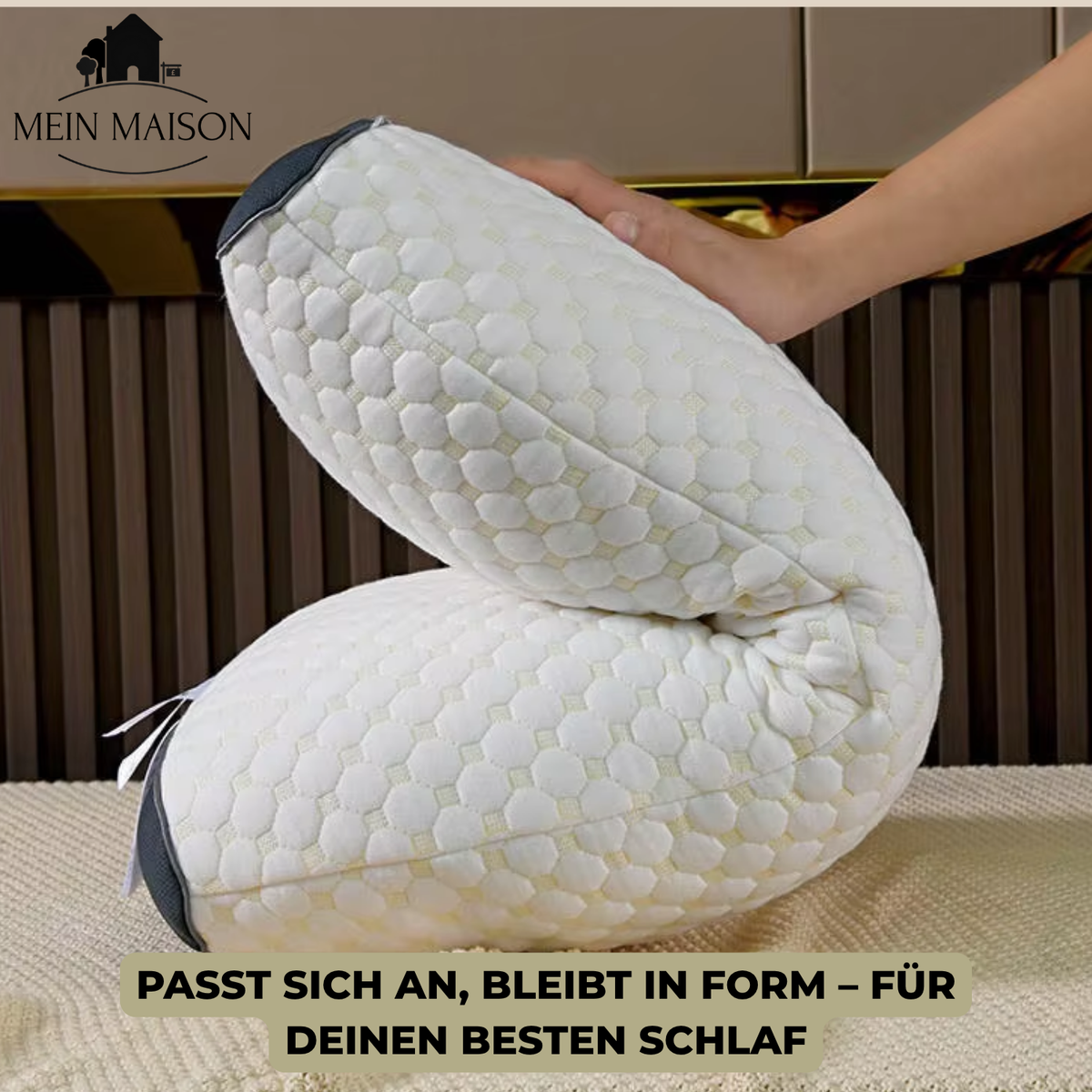 Nackenkissen mit geschwungener Kontur – atmungsaktives Strickgewebe – Bild 5