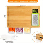Bamboo Cutting Board with Four Drawers – Chop, Grate and Collect in One Place – Image 6