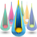 Hanging Chair in Cotton Blend – Indoor and Outdoor Seat That Frees Up the Floor – Image 2