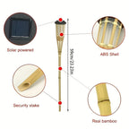 Solar Bamboo Garden Torches, Set of Two – Flickering Flame Effect – Image 3