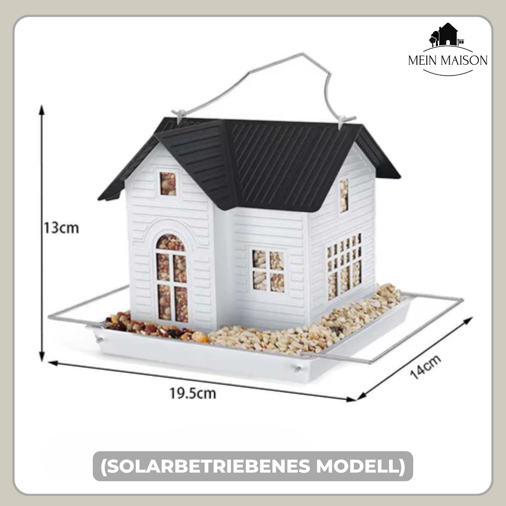Vogelhaus mit Solarlicht – Futterstelle am Tag, Laterne am Abend – Bild 7