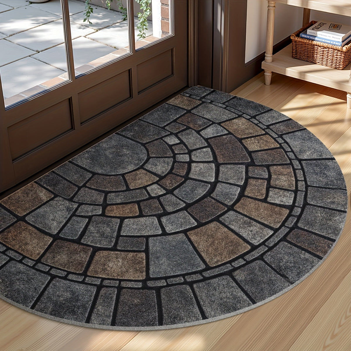 Halbrunde Fußmatte mit Mosaikmuster – aus Polyester gewebt – Bild 6