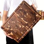 Acacia End-Grain Cutting Board – The Blade Slips Between the Fibers – Image 6