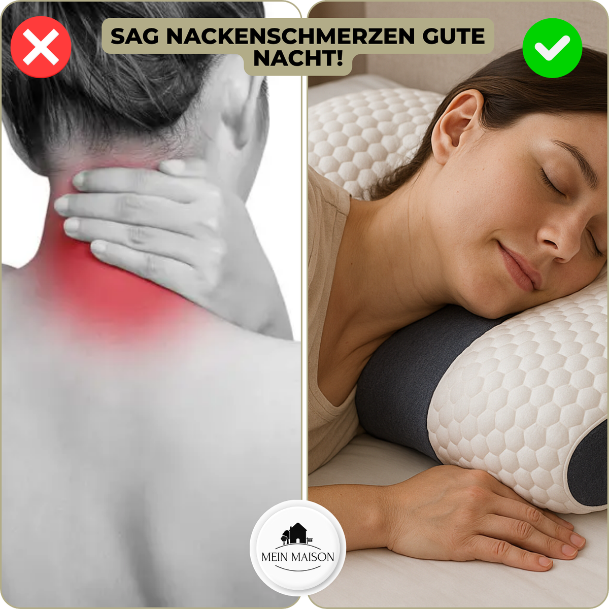 Nackenkissen mit geschwungener Kontur – atmungsaktives Strickgewebe – Bild 7