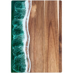 Acacia Wood Serving Board with Resin Inlay – Green or Pink Wave – Image 4