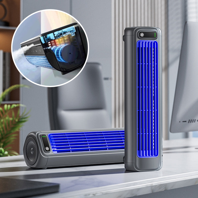 Blattloser Ventilator mit Akku – an die Wand oder auf den Tisch – Bild 2