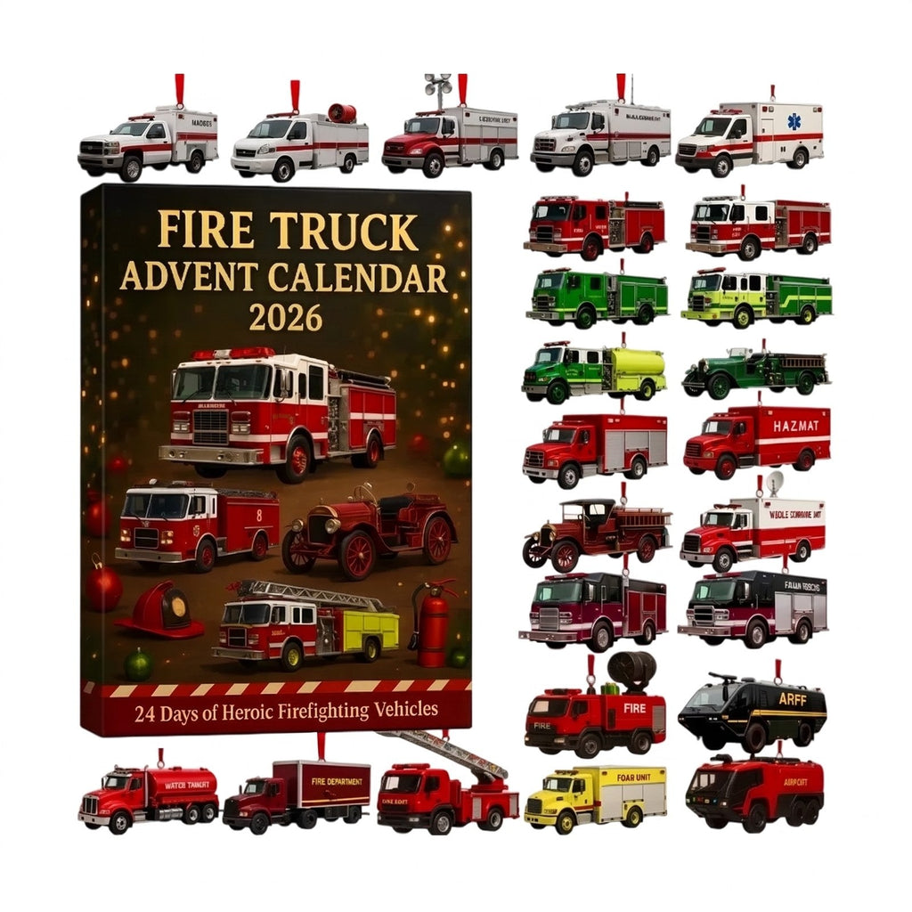 Fire Truck Advent Calendar 2026 with 24 Toy Vehicles – A New Rescue Toy Each Day – Image 1