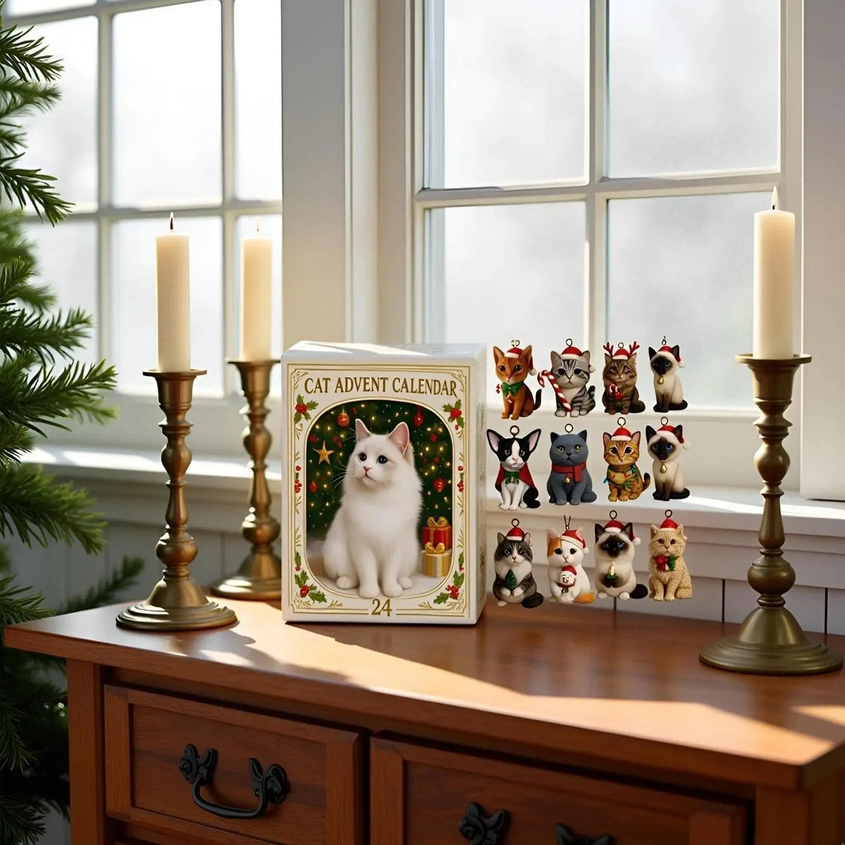 Cat Advent Calendar 2026 with 24 Acrylic Kitten Ornaments – A New Cat for the Tree Daily – Image 3