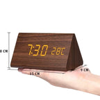 Wood Look Digital Alarm Clock – Lights Up When You Clap, Shows the Temperature – Image 8