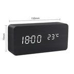 Wood Look Digital Alarm Clock – Lights Up When You Clap, Shows the Temperature – Image 12