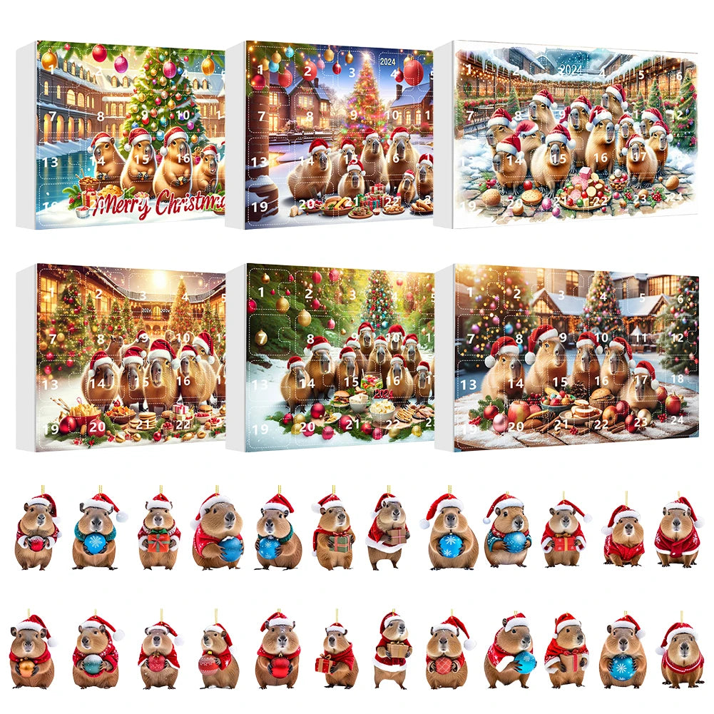 Capybara Advent Calendar 2026 with 24 Acrylic Charms – For the Tree, Backpack or Car – Image 4