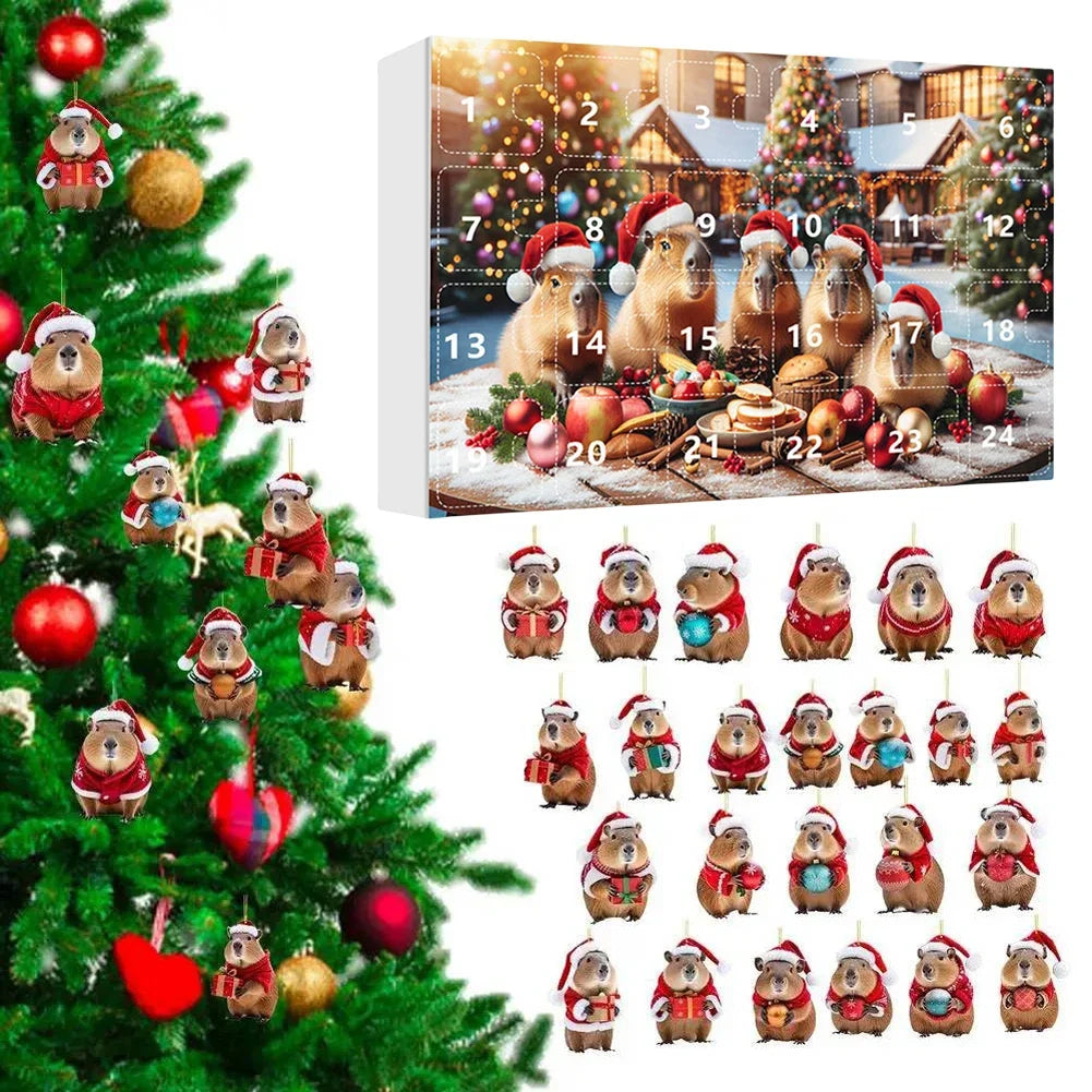 Capybara Advent Calendar 2026 with 24 Acrylic Charms – For the Tree, Backpack or Car – Image 7