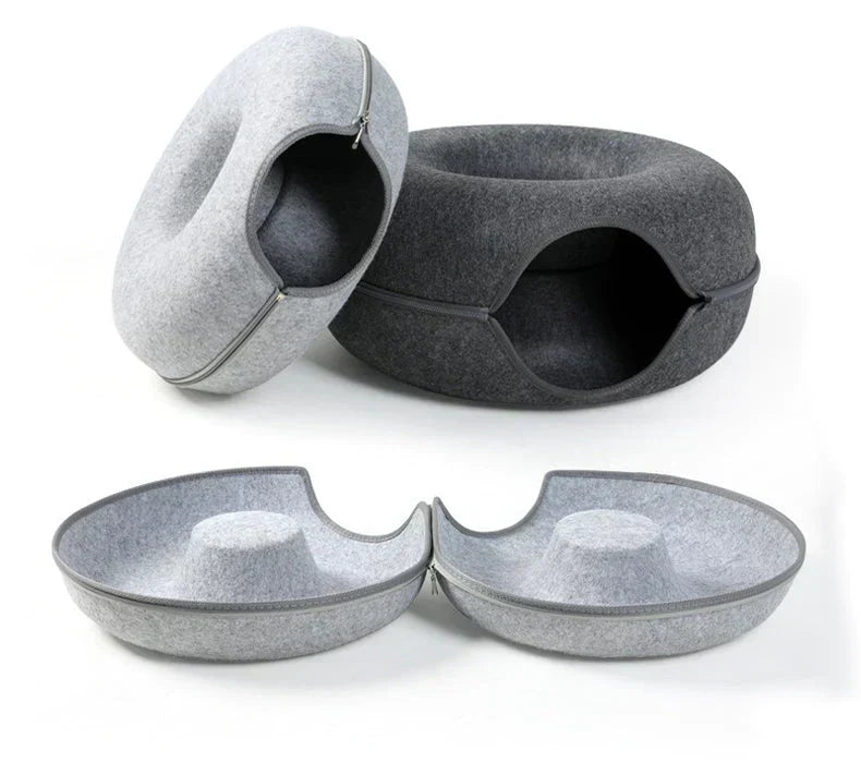 Katzenbett in Donutform – hoher Rand zum Anlehnen – Bild 6