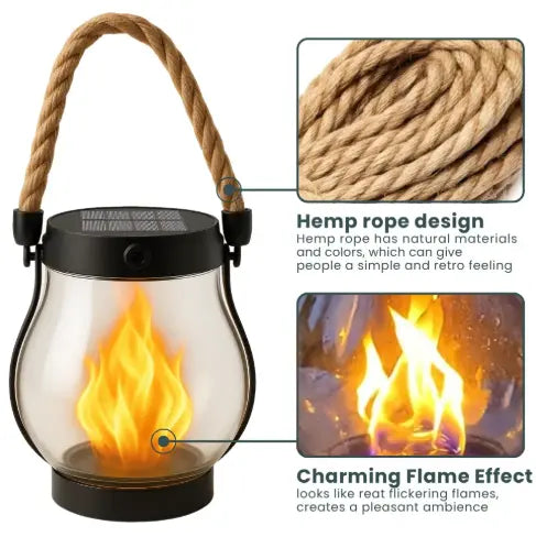 Solar-Laterne mit Flammeneffekt – geht bei Dämmerung von selbst an – Bild 6