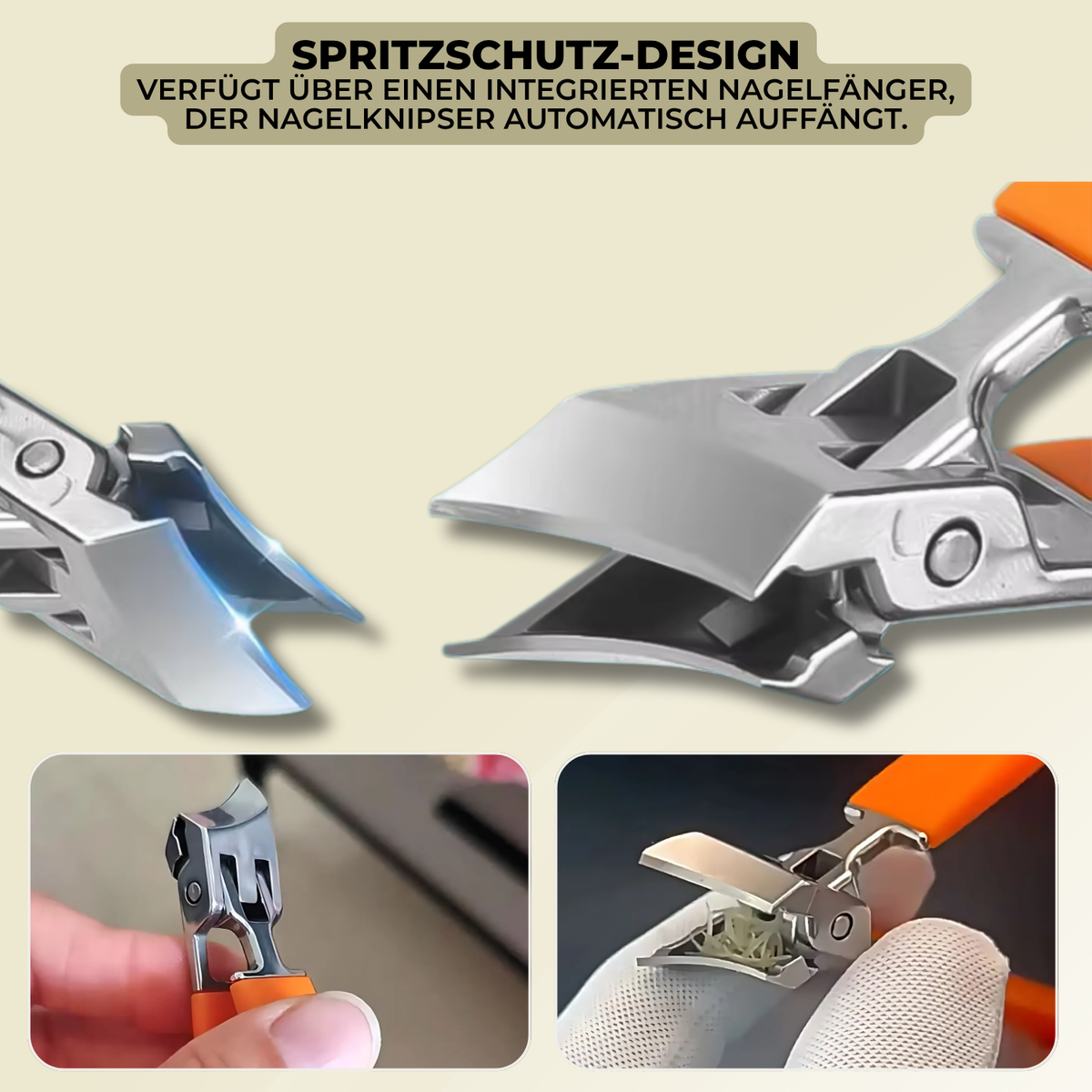 Nagelknipser mit breiter Öffnung – fängt die Späne auf – Bild 4