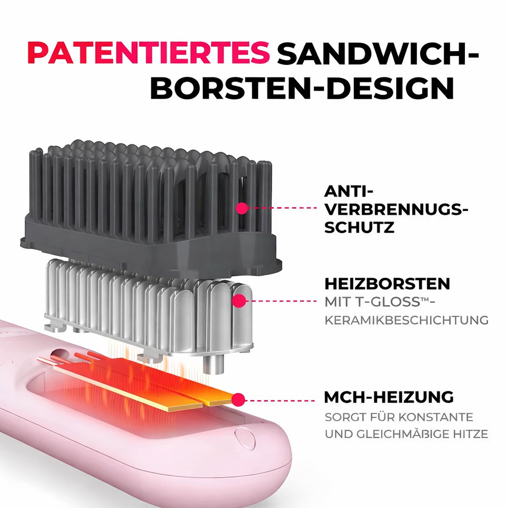 Kabellose Glättbürste mit Akku – bürsten und glätten in einem – Bild 9