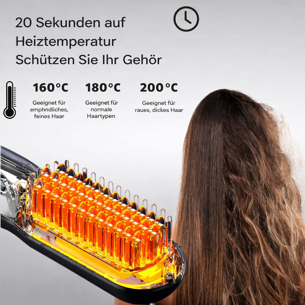 Kabellose Glättbürste mit Akku – bürsten und glätten in einem – Bild 10