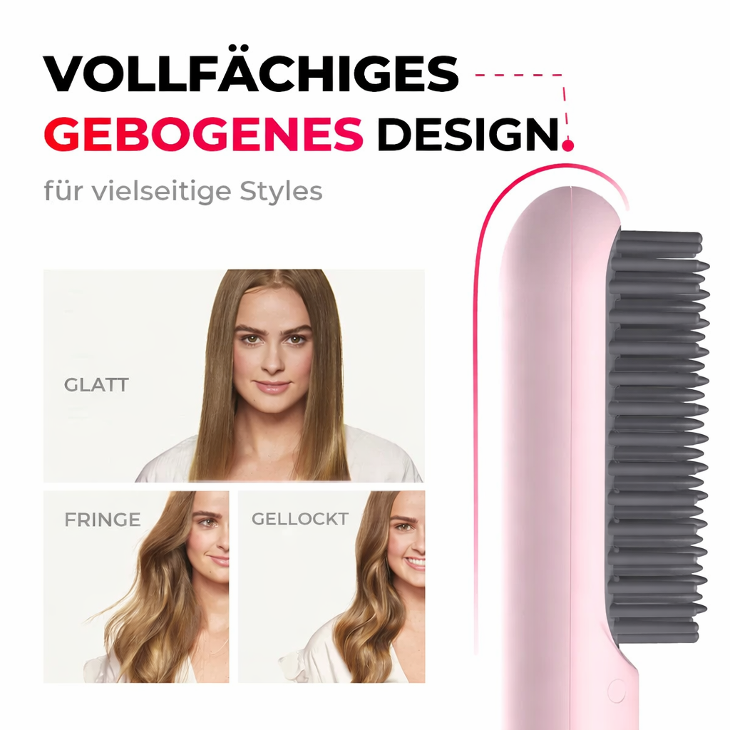 Kabellose Glättbürste mit Akku – bürsten und glätten in einem – Bild 11