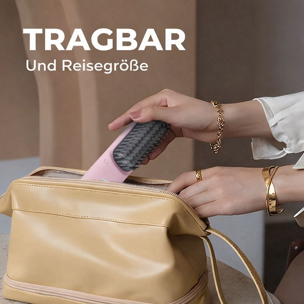 Kabellose Glättbürste mit Akku – bürsten und glätten in einem – Bild 8