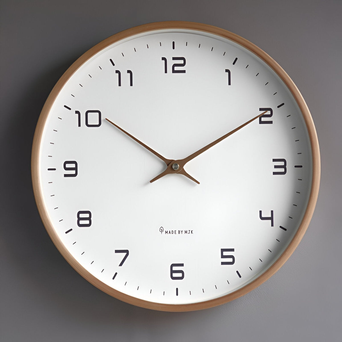 Wanduhr mit Holzrahmen – lautloses Quarzwerk, klares Zifferblatt – Bild 8
