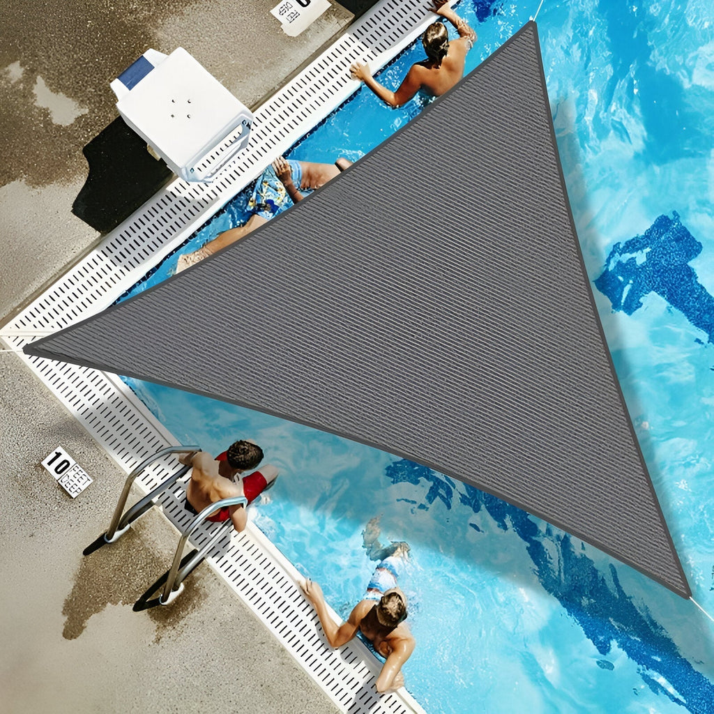 Dreieckiges Sonnensegel aus Polyester – wasserdicht, mit Spannseilen – Bild 8