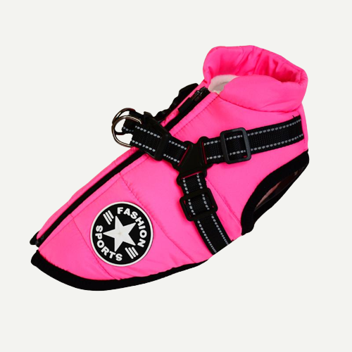 Hundejacke mit eingearbeitetem Geschirr – wind- und wasserabweisend – Bild 11