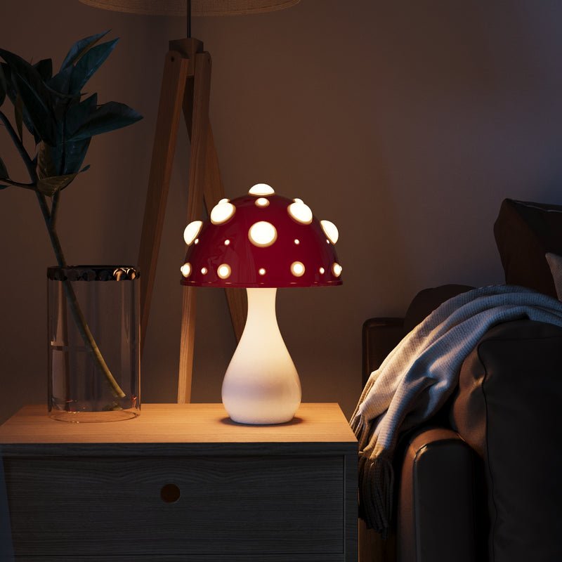 Pilzlampe mit Aluminiumschirm – klein mit Akku, groß am Netz – Bild 4