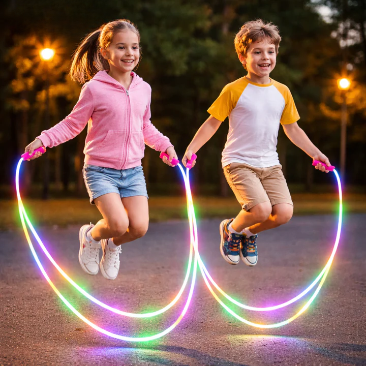 Springseil mit Leuchteffekt – zieht im Sprung einen Lichtkreis – Bild 4