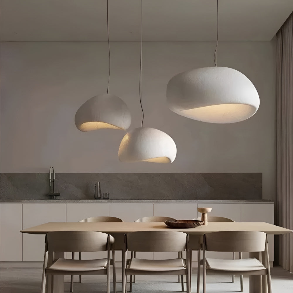 Hängeleuchte im Wabi-Sabi-Stil – handgeformt, in vier Durchmessern – Bild 1