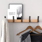 Wooden Wall Coat Rack with Five Folding Double Hooks – Folds Flat When Not in Use – Image 3