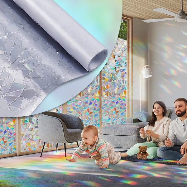 Fensterfolie mit Prismaeffekt – Sichtschutz, der Regenbogen wirft – Bild 3